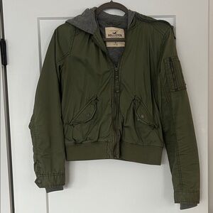 Hollister Khaki Green Hooded Jacket